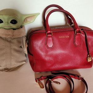 Michael Kors red pebbled leather bag